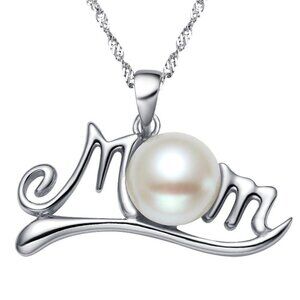 💝 Beautiful Letter Dainty Pearl Charm Pearl Mom Necklace for Women, EVGG1012